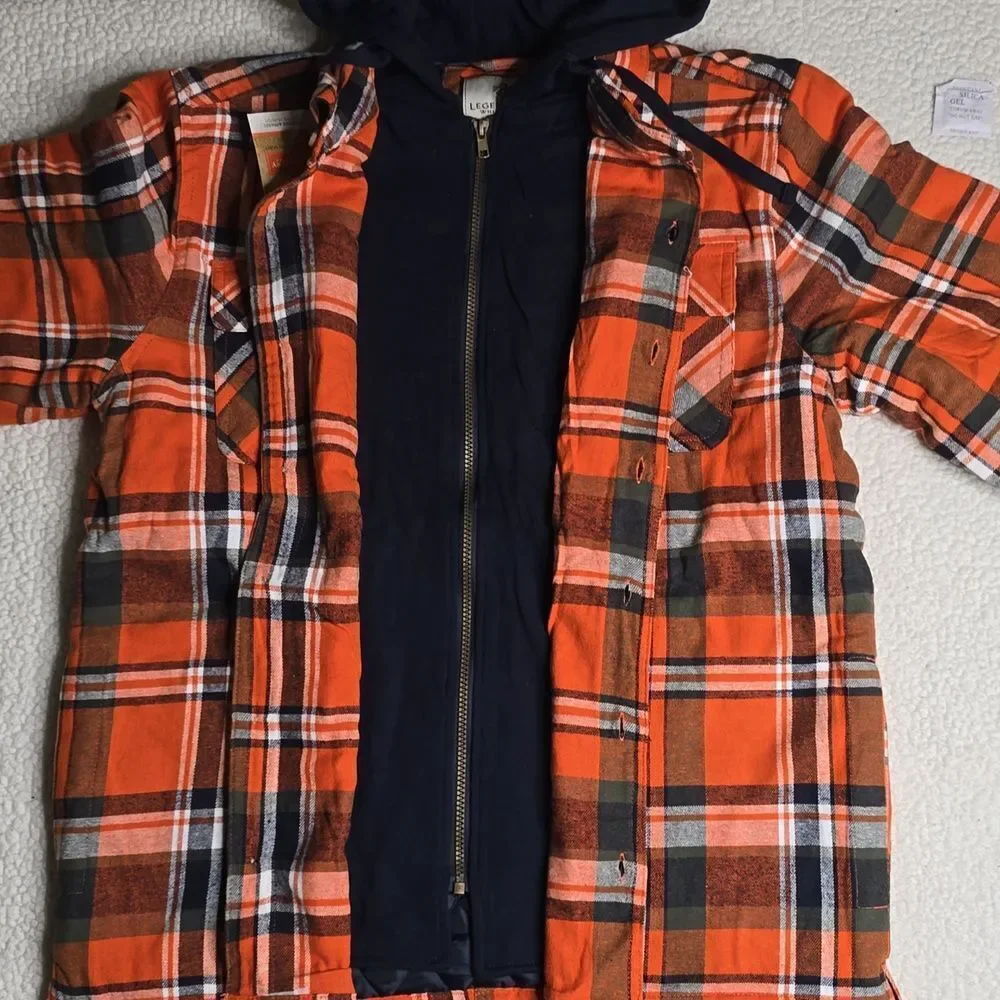 3191 NWT Legendary Whitetail Men's Maplewood Hooded Flannel Shirt Jacket Sz Lg